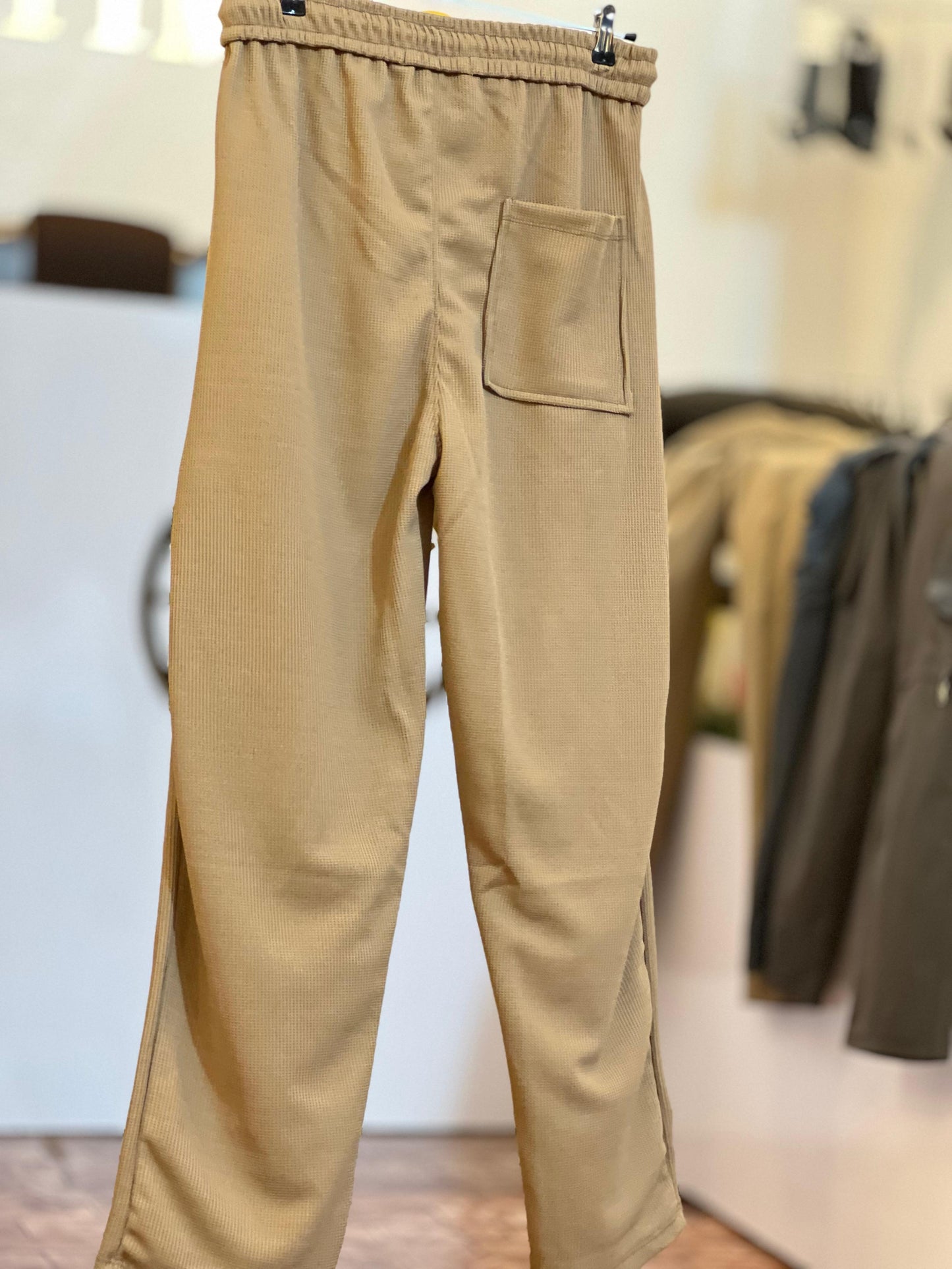 Casual Ribbed Curtain Linings Lounge Trousers