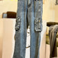 High Rise Straight Fit Cargo - Tint Over Dyed