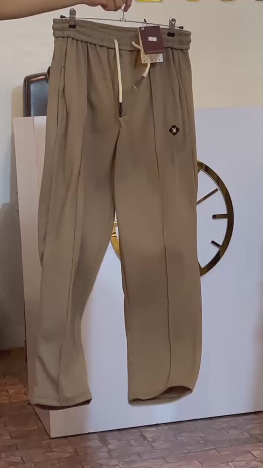 Casual Ribbed Curtain Linings Lounge Trousers
