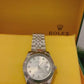 Automatic Stone Date Just Watch Silver White